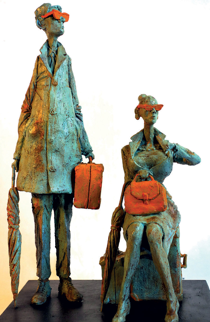 Le grand départ - 27 x 21 cm - H 41 cm